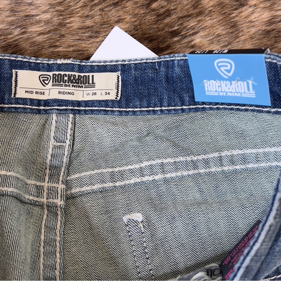 Rock & Roll Denim Midrise Bootcut Women's Western Riding Jeans (26x34) - Picture 10 of 10